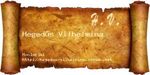 Hegedűs Vilhelmina névjegykártya